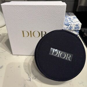 Dior NWT Beauty Round Vanity Case. Includes Dior Giftbox, Tissue, Ribbon. Navy.
